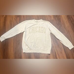 Alice & Wonder Sweater with Chicago Print - Chicago collegiate puff ivory